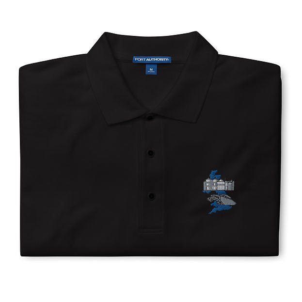 The Old Course St Andrews Swilcan Bridge UK Golf Men's Premium Polo Shirt - Image 3